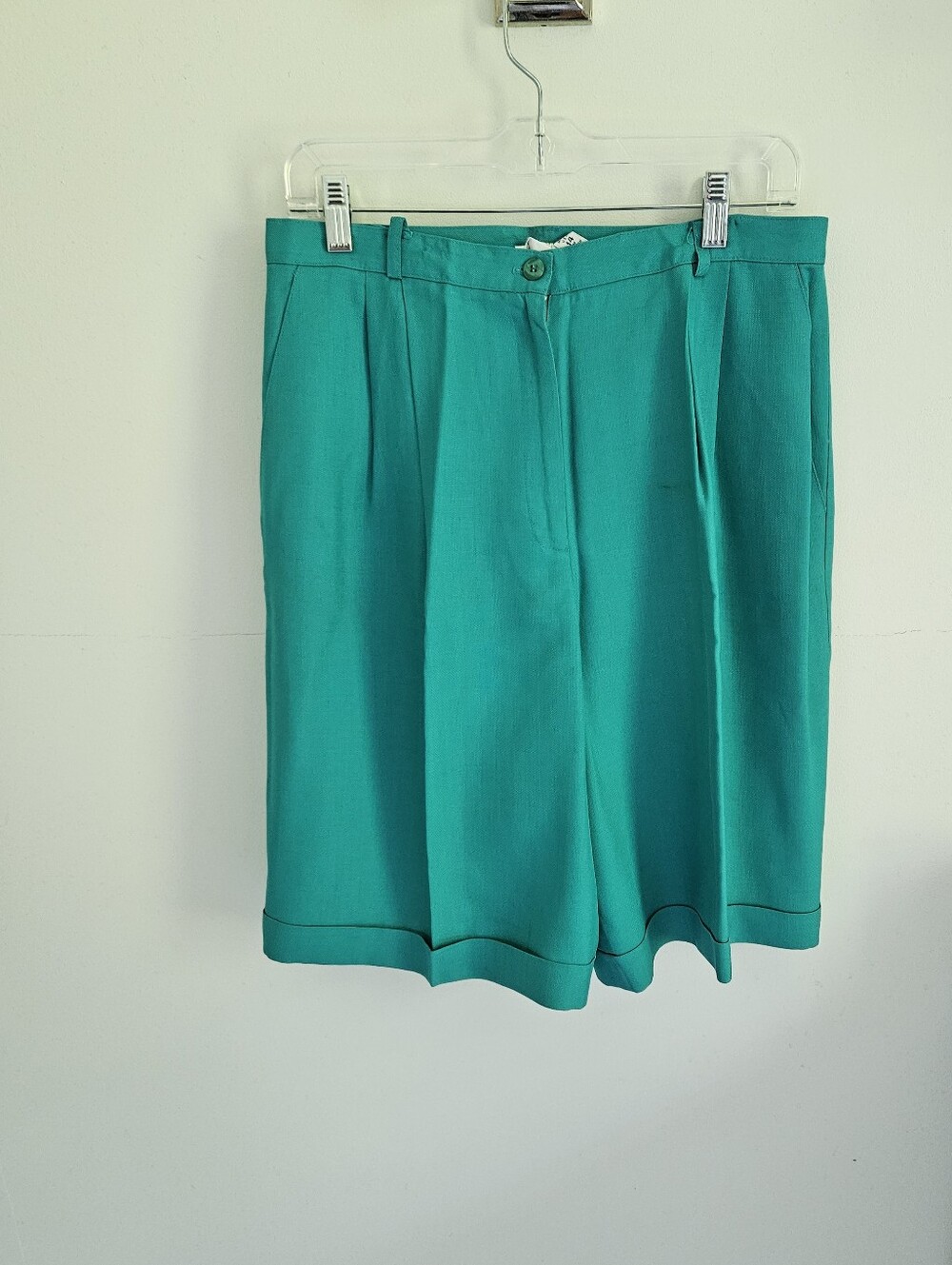 Talbots Linen Blend Teal Bermuda Shorts